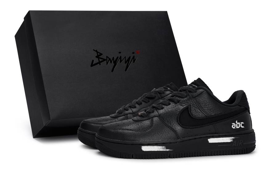 Nike Nike Air Force 1 811 Manufacturing, Black White English, Special Shoe Box Slip Resistant Abrasion Resistant