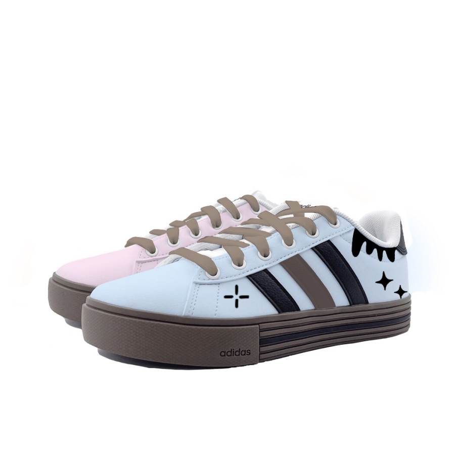 Adidas Adidas Daily 4.0 Blue Pink Starry Mismatched Abrasion Resistant Abrasion Resistant Low top Skateboard Shoes Unisex