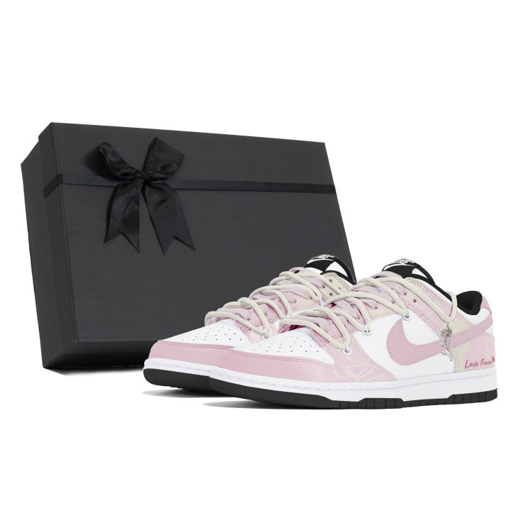 Nike Nike Dunk Dust Collection Slip Resistant, Abrasion Resistant, Lightweight Low top Skateboard Shoes Unisex White Pink