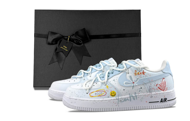 Nike Nike Air Force 1 Low top Skateboard Shoes Women's Light Blue