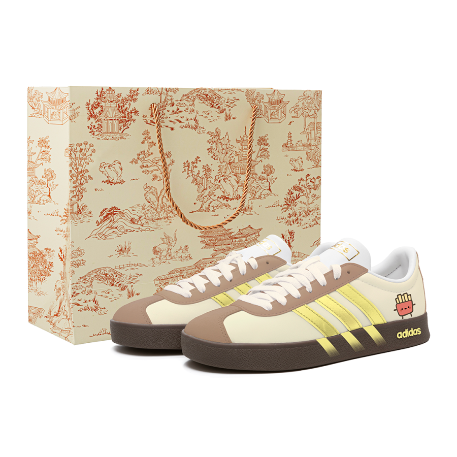 Adidas Adidas VL COURT 2.0 Abrasion Resistant Abrasion Resistant Low top Skateboard Shoes Unisex Light Yellow