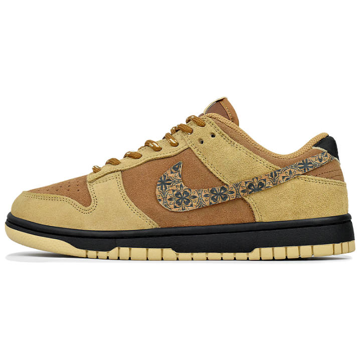 Nike Nike Dunk Abrasion Resistant Abrasion Resistant Low top Skateboard Shoes Unisex Black Brown
