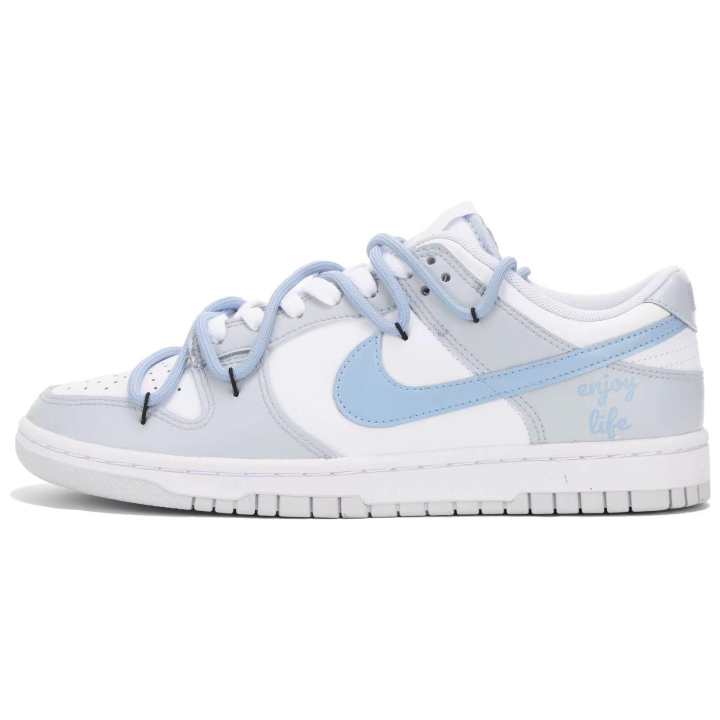 Nike Nike Dunk 'Pure Platinum' Leather Slip Resistant Abrasion Resistant Low top Skateboard Shoes Men's Gray Blue