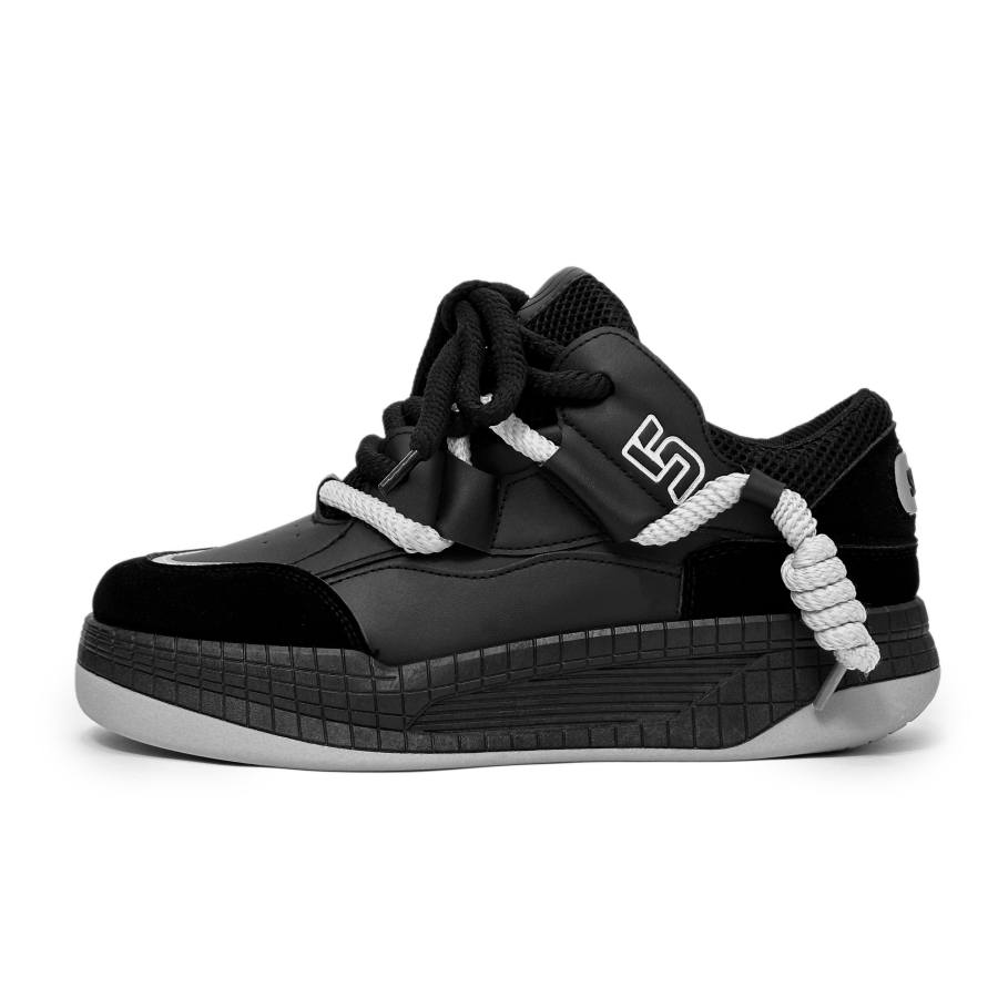 SLnU★3 Pu Coverage Thermal Slip Resistant Cushioning Abrasion Resistant Low top Skateboard Shoes Men's Black