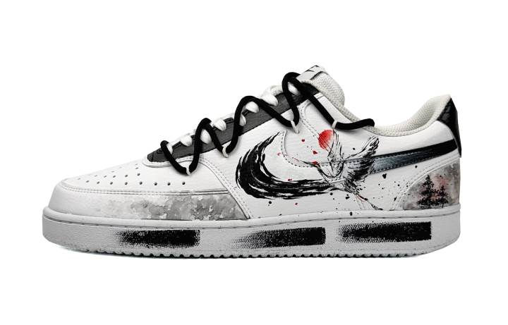Nike Nike Court Vision 1 Low top Skateboard Shoes Men's Black White