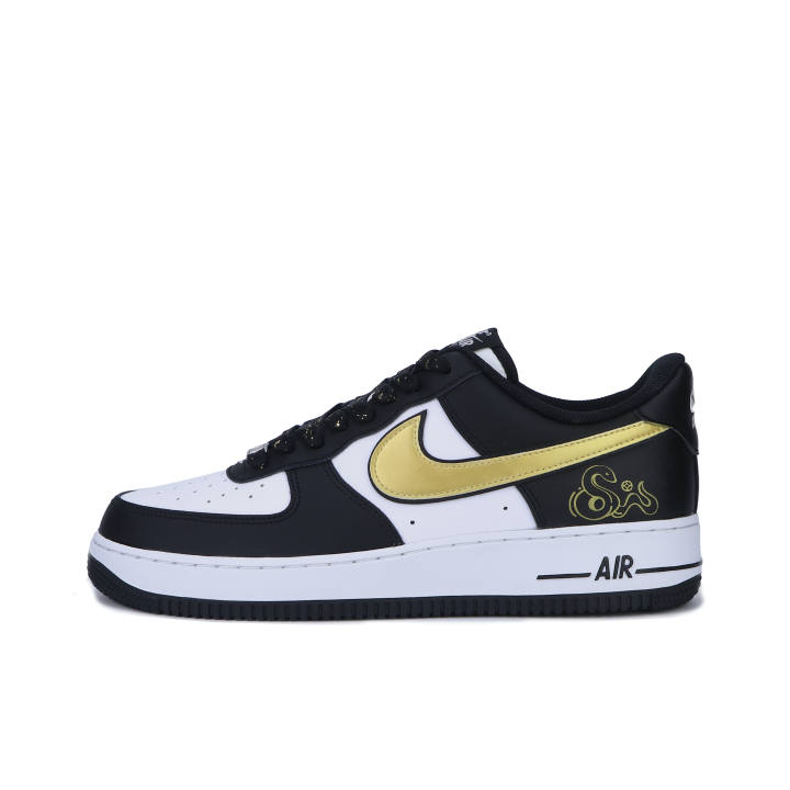 Nike Nike Air Force 1 'Panda Auspicious Golden Snake, Black White Coverage Slip Resistant Abrasion Resistant Balance Low top