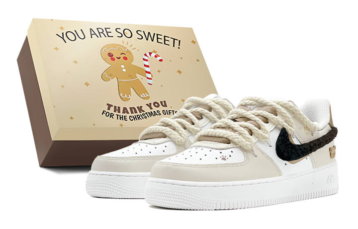 Nike Nike Air Force 1 Air Force 1, Christmas Treat, Rope Bear Low top Skateboard Shoes Men's Brown White