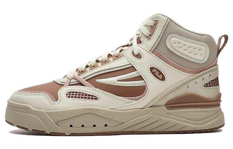 FILA Slam Mid Skate Shoes 'White Beige Brown' Women's