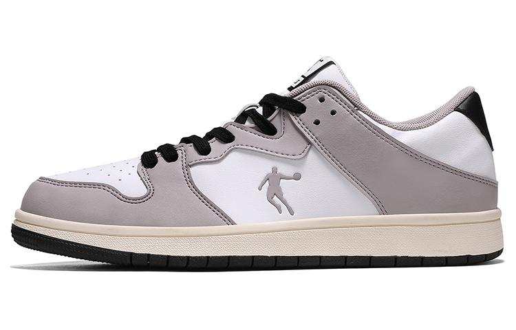 QIAODAN Coverage Cushioning Low top Skateboard Shoes Men's Gray White