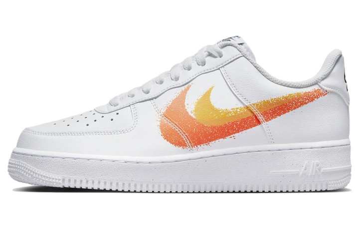Nike Nike Air Force 1 Low '07 Spray Paint Swoosh White Safety Orange