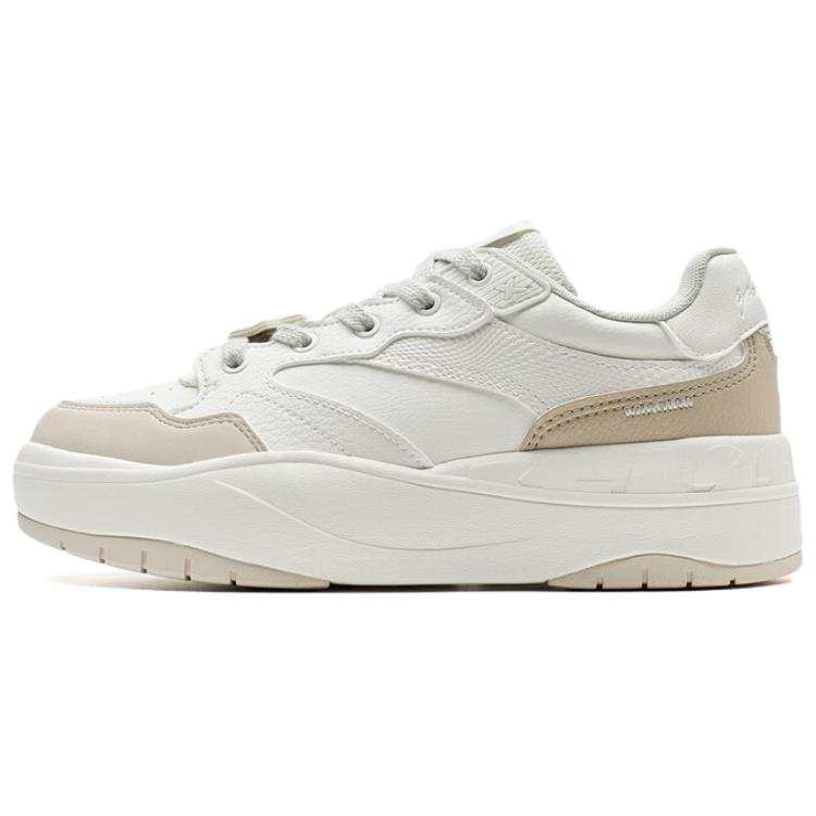 XTEP Thermal Slip Resistant And Abrasion Resistant Low top Skateboard Shoes Women's White Beige