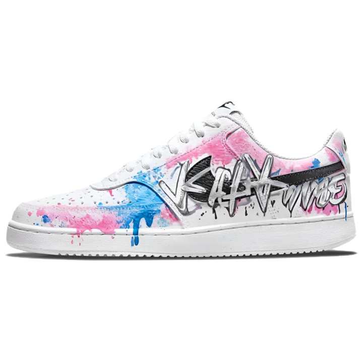 Nike Nike Court Vision 1 American Soft Abrasion Resistant Low top Skateboard Shoes Men's Pink White Gray
