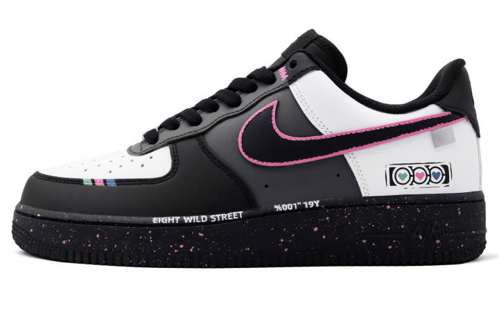 Nike Nike Air Force 1 Three Dreamy Slip Resistant Abrasion Resistant Low top Skateboard Shoes Unisex Black
