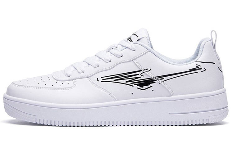 Erke Slip Resistant And Breathable Slip Resistant And Breathable Low top Skateboard Shoes Men's True White/Jet Black