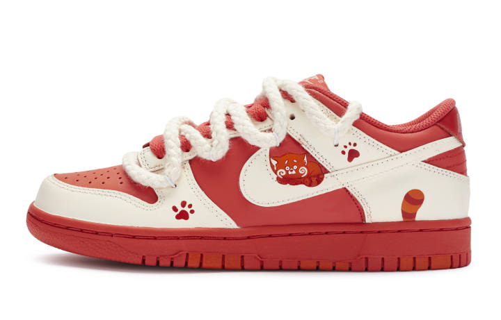 Nike Nike Dunk Low top Skateboard Shoes Women's Red Yellow White