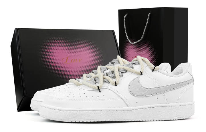 Nike Nike Court Vision 1 Low top Skateboard Shoes Men's White Gray