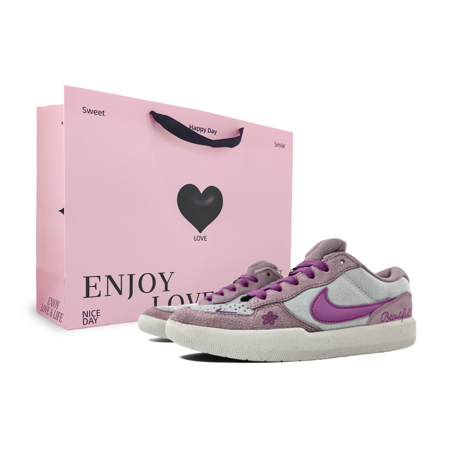 Nike Nike SB Force 58 Abrasion Resistant Abrasion Resistant Low top Skateboard Shoes Unisex Gray Purple