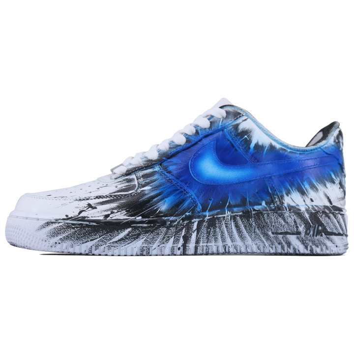 Nike Nike Air Force 1 Mysterious Aqua Abrasion Resistant Low top Skateboard Shoes Men's White Blue Black