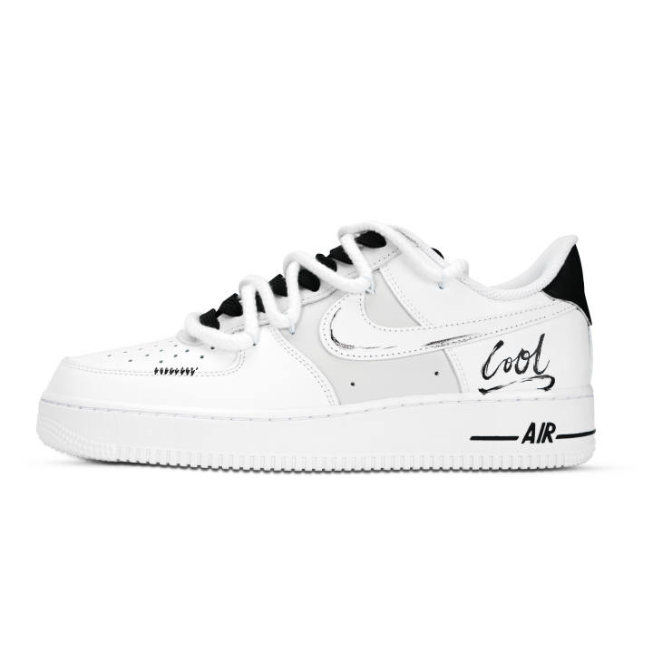 Nike Nike Air Force 1 Slip Resistant, Abrasion Resistant, Breathable Low top Skateboard Shoes Unisex Black White
