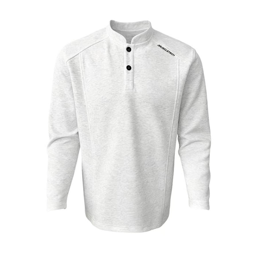 MUSCLETECH T Shirts Unisex Henry Collar Thickened And Fleece Lined Heavyweight