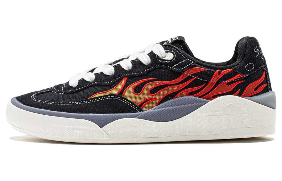 Li-Ning Li Ning Skategeneral Fashion Trend Non slip Lightweight Low top Skateboard Shoes Men's Black
