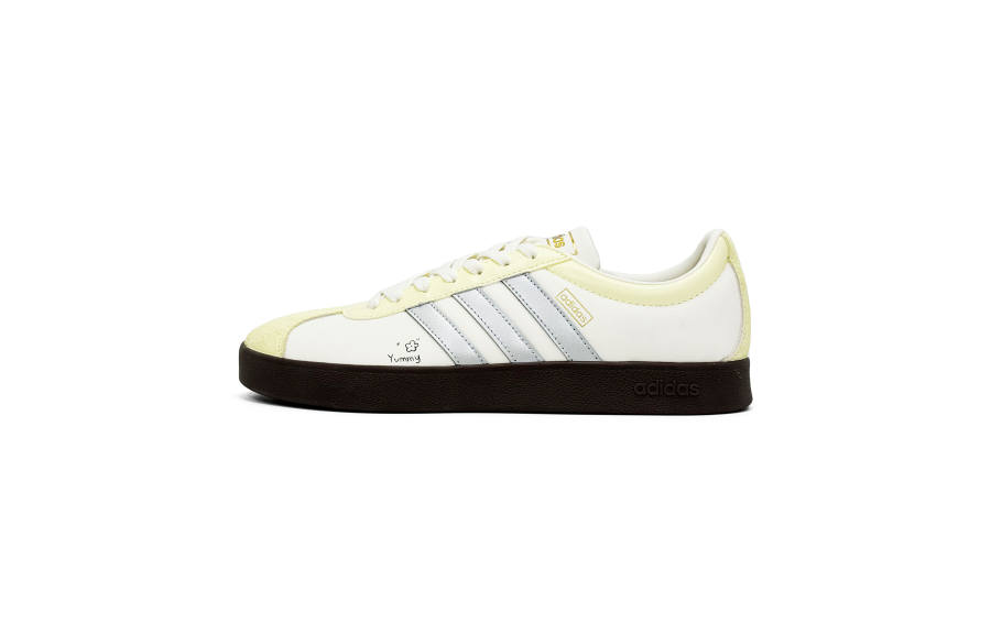 Adidas Adidas Vl Court Classic Abrasion Resistant Low top Skateboard Shoes Unisex White Yellow