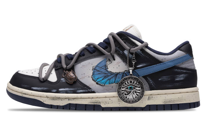 Nike Nike Dunk Low top Skateboard Shoes Men's Black Blue