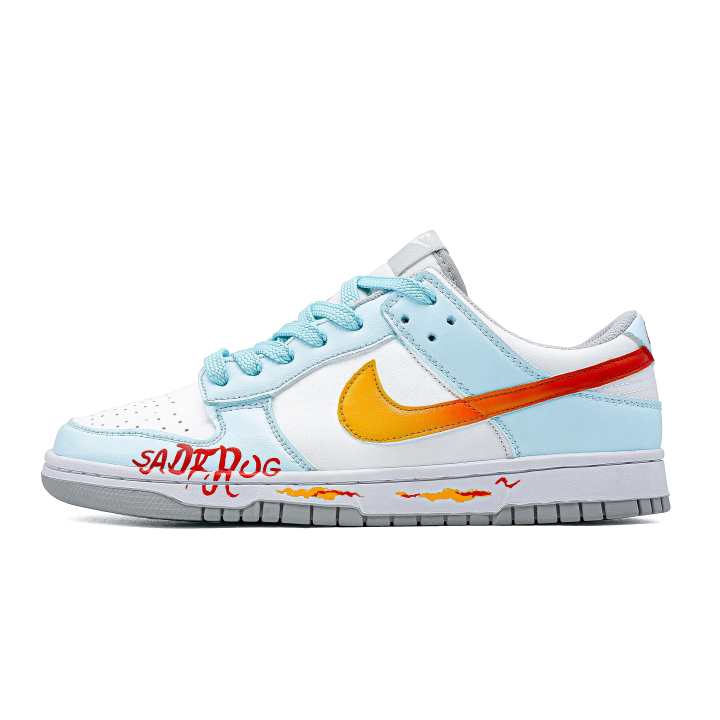 Nike Nike Dunk Wear resistant And Lightweight Low top Skateboard Shoes Unisex Blue Orange