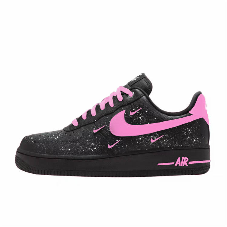 Nike Nike Air Force 1 Slip Resistant Abrasion Resistant Low top Skateboard Shoes Women's Black Pink
