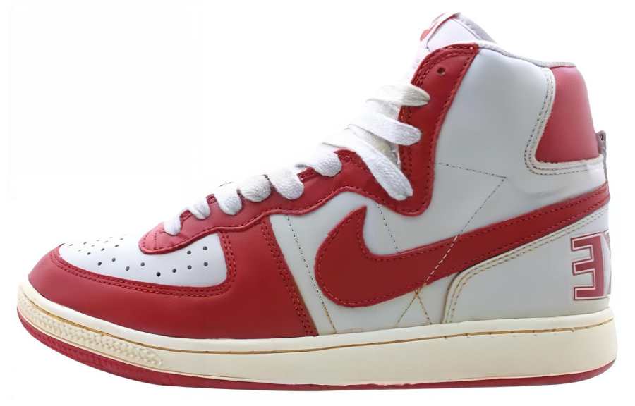 Nike Nike Terminator Slip Resistant Cushioning Abrasion Resistant Mid top Skateboard Shoes Unisex White Red