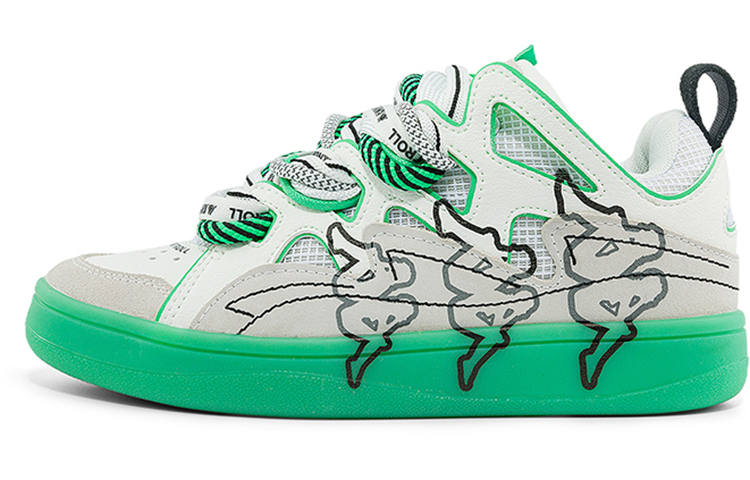 Kappa Low top Skateboard Shoes Unisex White Green