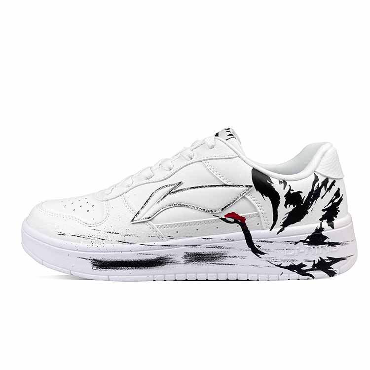 Li-Ning Li Ning Floating Boat Slip Resistant Abrasion Resistant Low top Skateboard Shoes Men's White Black