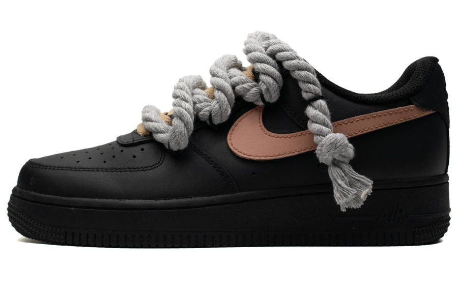 Nike Nike Air Force 1 Slip Resistant Abrasion Resistant Low top Skateboard Shoes Unisex Black Brown