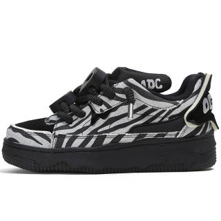 ADCDAVINCI Cool Run Snail Collection Height Increasing Abrasion Resistant Low top Skateboard Shoes Unisex Black Silver