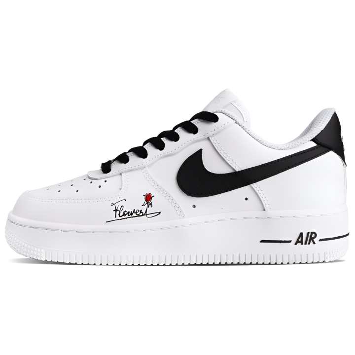 Nike Nike Air Force 1 Abrasion Resistant Low top Skateboard Shoes Women's White Black