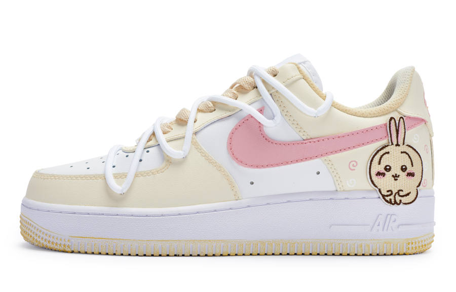 Nike Nike Air Force 1 07 811 Manufacturing, Screaming Bunny Low top Skateboard Shoes Men's Yellow White Pink