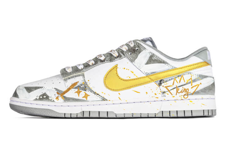 Nike Nike Dunk Abrasion Resistant Breathable Abrasion Resistant Breathable Low top Skateboard Shoes Unisex Gray White
