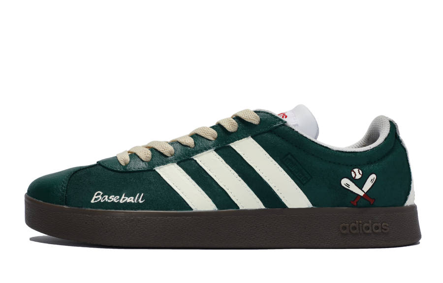 Adidas Neo Vl Court 811 Manufacturing, Baseball Pitcher American Vintage Low top Skateboard Shoes Unisex Green Beige