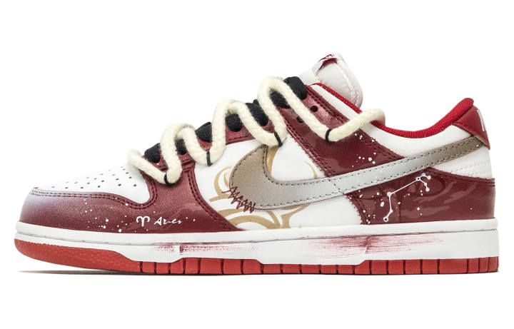 Nike Nike Dunk 668, Aries Ares Coverage Abrasion Resistant Coverage Abrasion Resistant Low top Skateboard Shoes Unisex Red