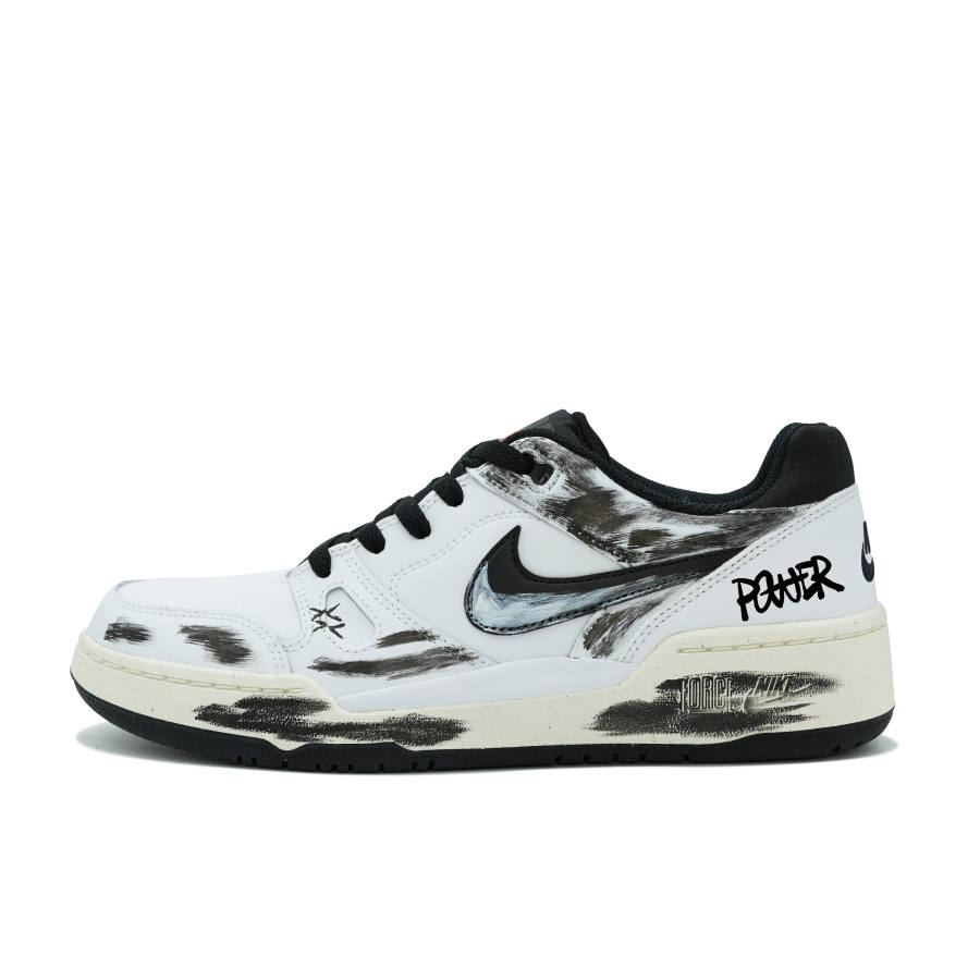 Nike Nike Full Force Slip Resistant Abrasion Resistant Low top Skateboard Shoes Men's Black White