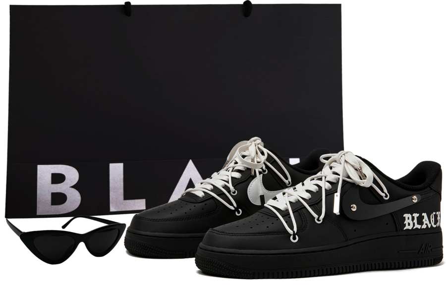 Nike Nike Air Force 1 Air Force 1 Low top Skateboard Shoes Unisex Matte Black White