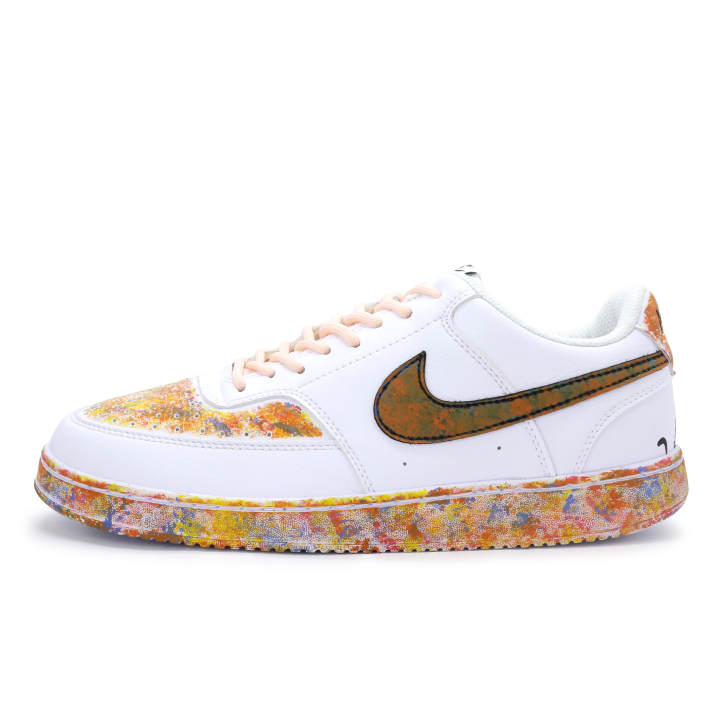 Nike Nike Court Vision 1 Fashion Low top Skateboard Shoes Men's White Orange