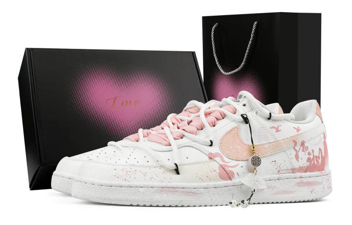 Nike Nike Court Vision 1 Low top Skateboard Shoes Men's White Pink