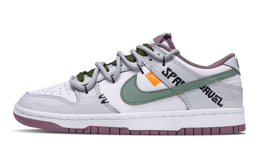 Nike Nike Dunk Grape Milk Green Slip Resistant, Lightweight, And Breathable Low top Skateboard Shoes Men's Light Gray
