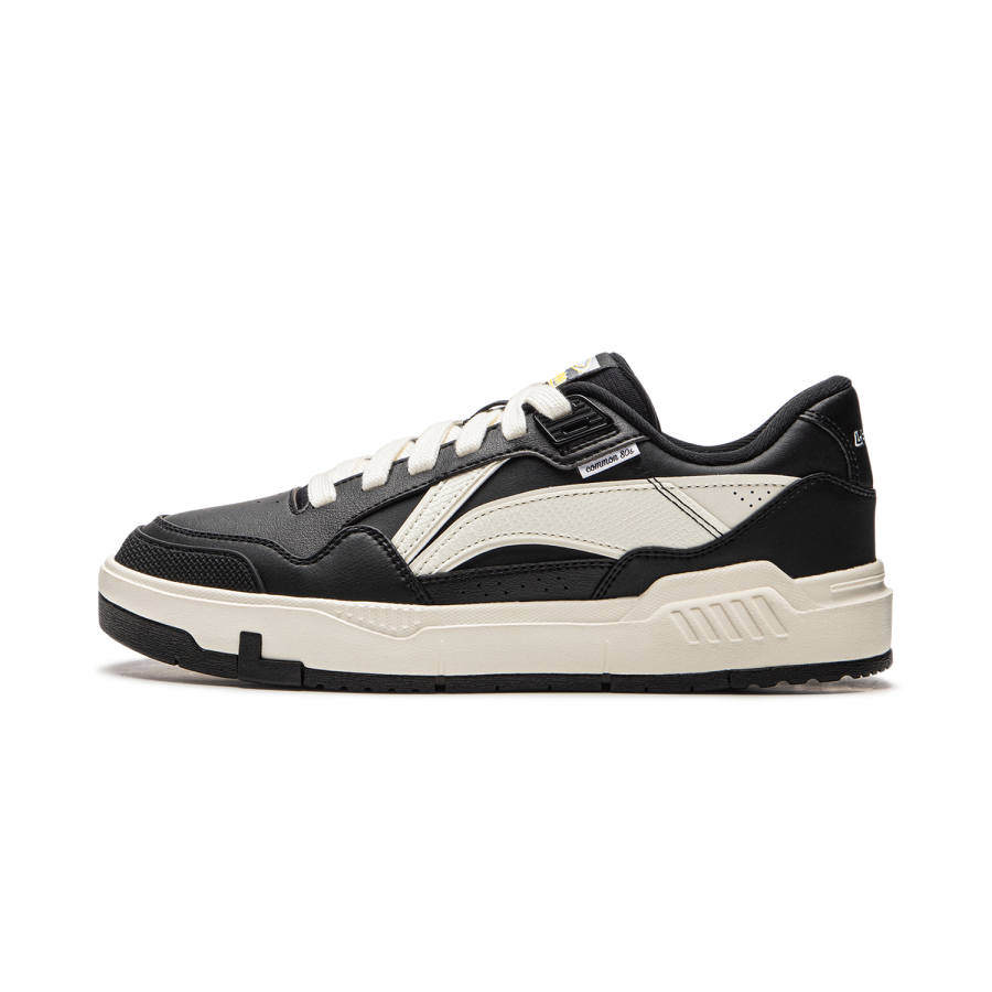 Li-Ning Li Ning Common 80s Fashion Trend Slip Resistant Abrasion Resistant Low top Skateboard Shoes Men's Black White