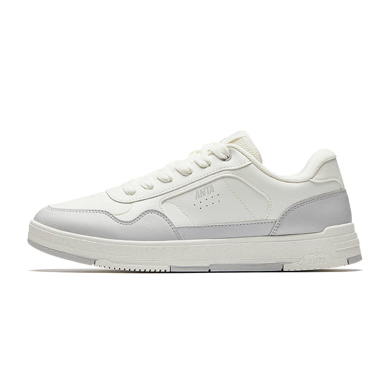 Anta Athleisure Slip Resistant, Abrasion Resistant, Lightweight Low top Skateboard Shoes Men's White Gray
