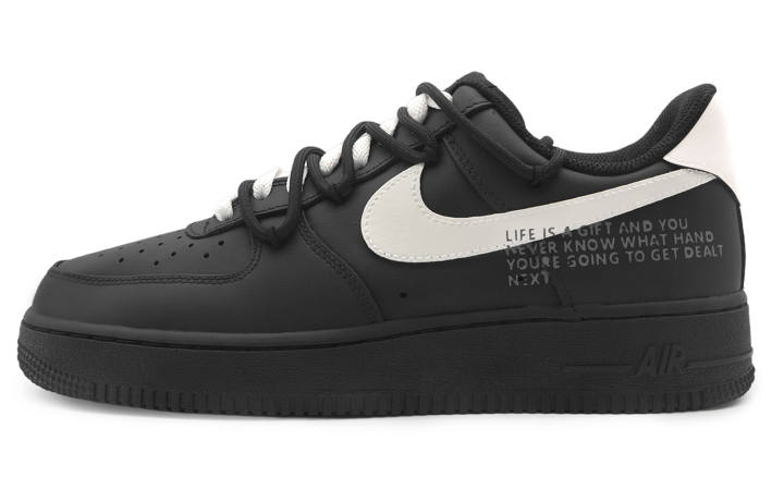 Nike Nike Air Force 1 Low top Skateboard Shoes Unisex Black White
