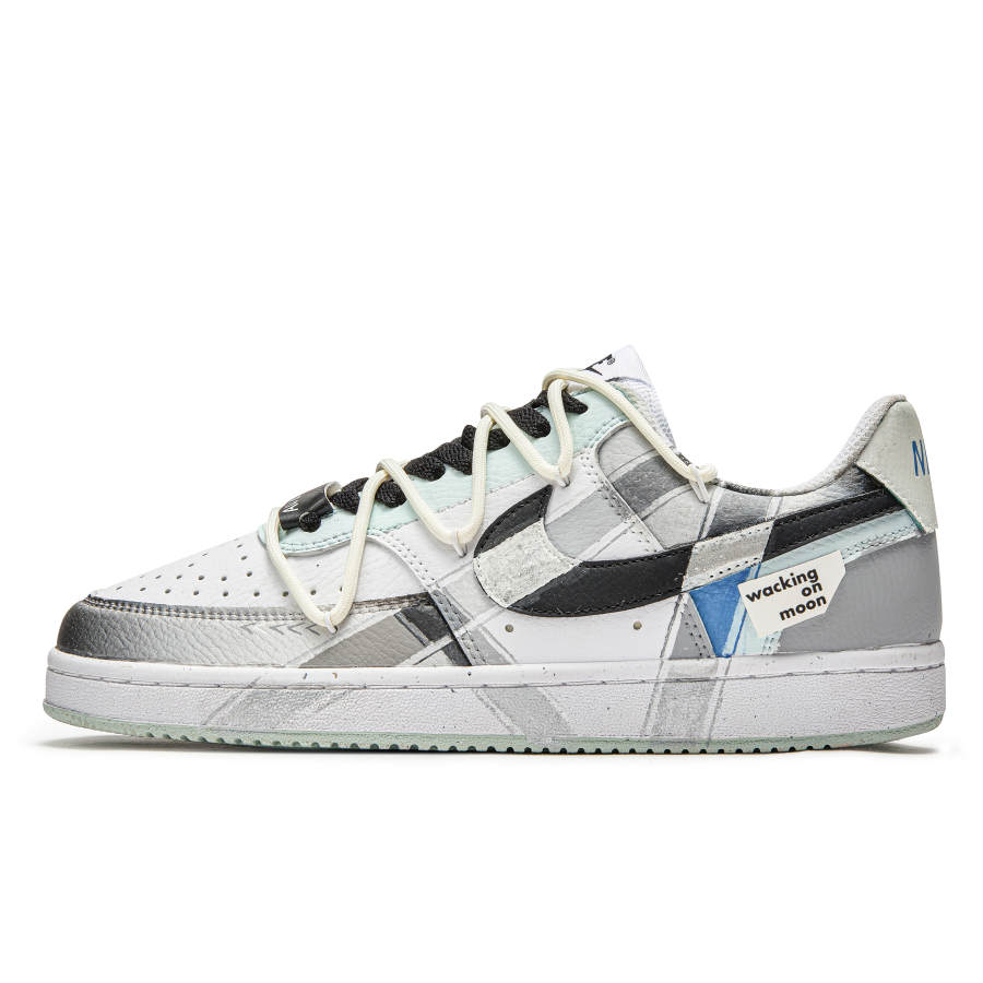 Nike Nike Court Vision 1 Free Panda, Zoom Slip Resistant Low top Skateboard Shoes Men's Blue Gray