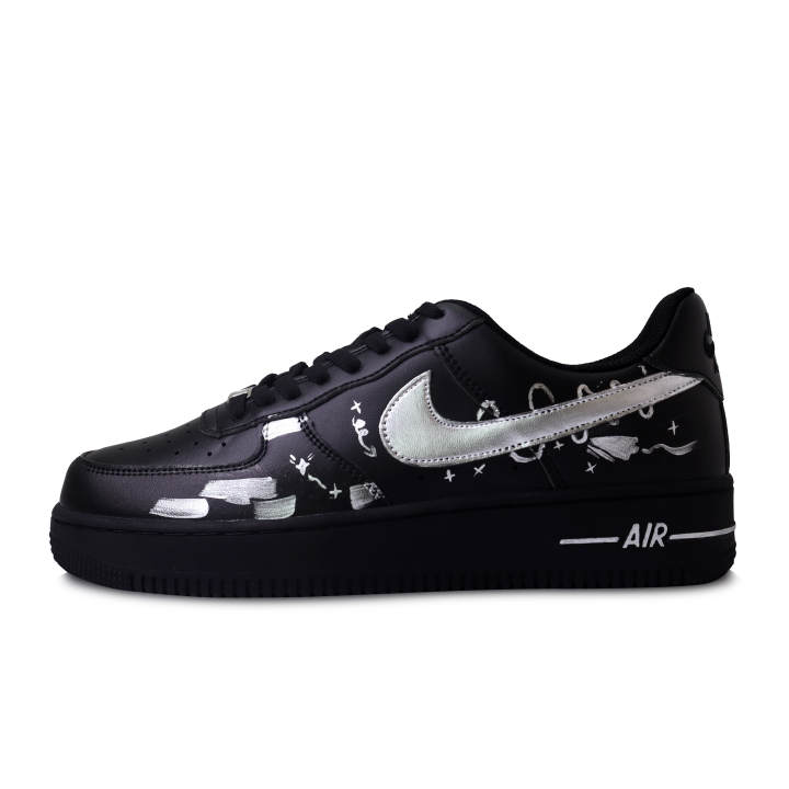 Nike Nike Air Force 1 Night Walker Graffiti, Hand Drawn, Graffiti Leather Comfortable Low top Skateboard Shoes Men's