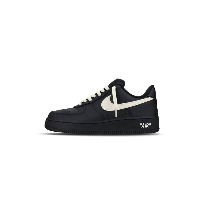 Nike Nike Air Force 1 Slip Resistant Abrasion Resistant Low top Skateboard Shoes Unisex Milk Black